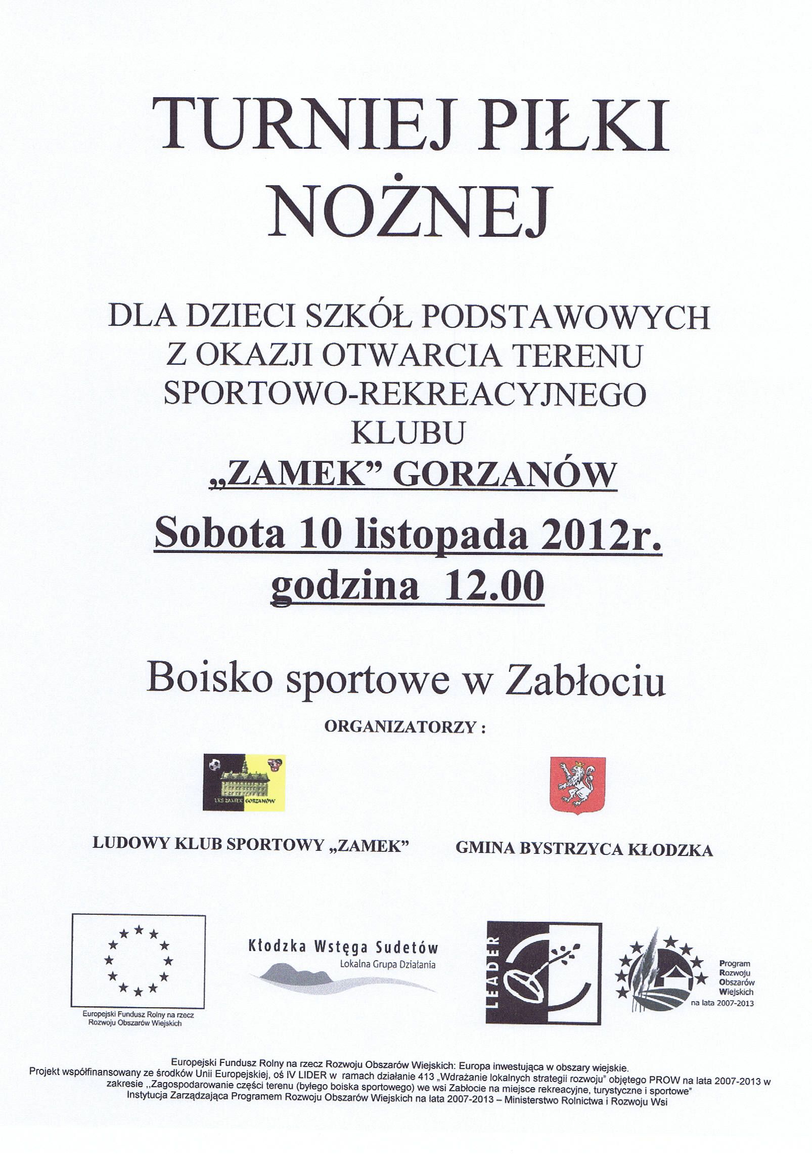 2012.11.10. Plakat_Turniej Piłki Nożnej w Zabłociu