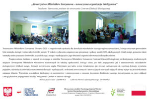 Spotkanie z mieszkańcami w ramach Centrum Edukacji Ekologicznej w siedzibie Towarzystwa Miłośników Gorzanowa