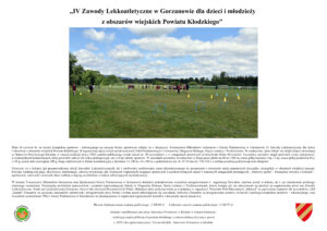 Zdjęcie przedstawia przebieg rywalizacji zawodów lekkoatletycznych organizowanych przez TMG na terenie kompleksu sportowo-rekreacyjnego w Gorzanowie.
